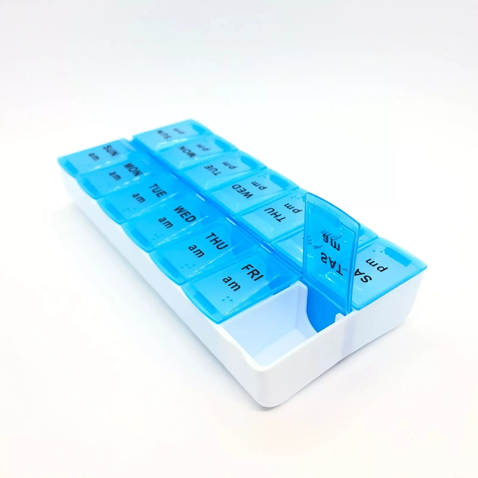 AM/PM Weekly Pill Box 7 Day Tablet Organiser Medicine Storage Dispenser Case UK