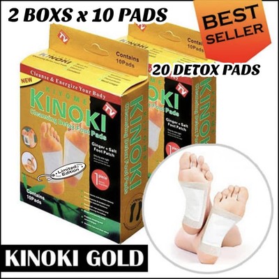 2 Boxs X 10 Pads (20 DETOX pads) NEW PREMIUM Kinoki Foot Patch Ginger + Salt