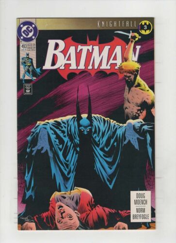 BATMAN #493 quasi nuovo, Knightfall parte 3, copertina Bane, Kelley Jones, Norm Breyfogle art - Foto 1 di 2