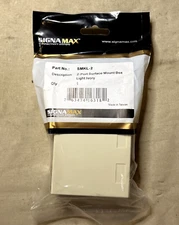 SIGNAMAX SMKL-2 LIGHT IVORY 2-PORT SURFACE MULTI-MEDIA MOUNT BOX