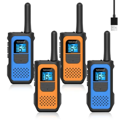 AWANFI 4X Rechargeable 16CH Two-Way Radios Long Range USB VOX Walkie Talkies W/ Battery