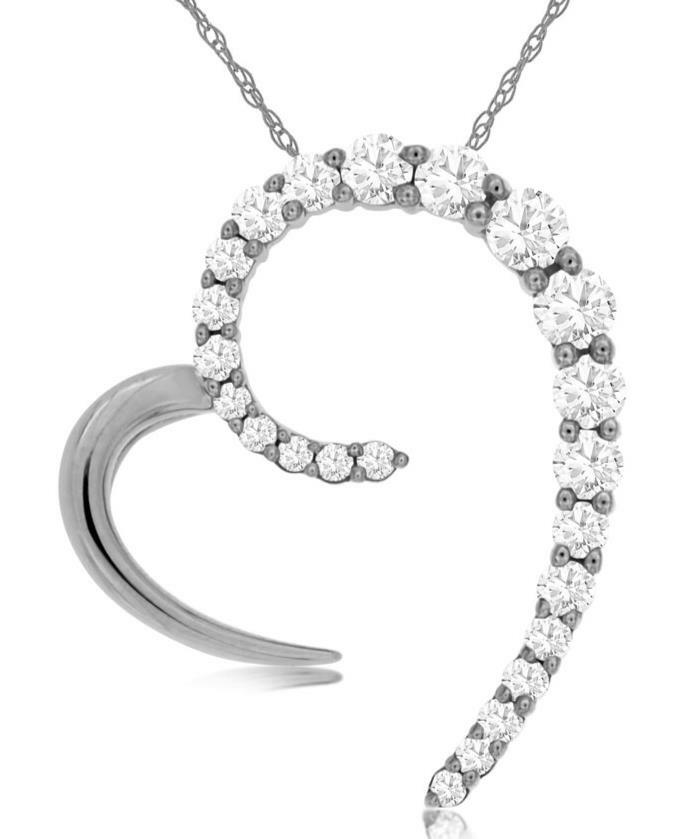 .42CT DIAMOND 14KT WHITE GOLD SIDEWAYS OPEN HEART… - image 1