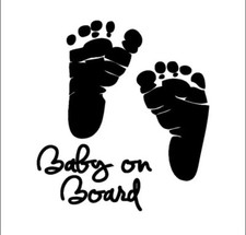 Baby on board footprints vinyl car decal sticker