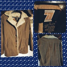 Seventy Seven 77 Tan Corduroy Sherpa Coat Size Medium
