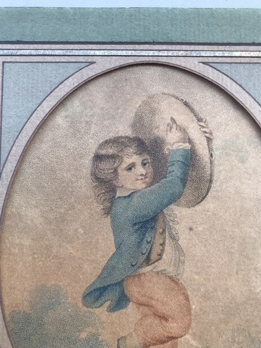 Gravures Ancienne Aquatinte Personnage Enfant Musique XIXème Siècle - Bild 6 von 10