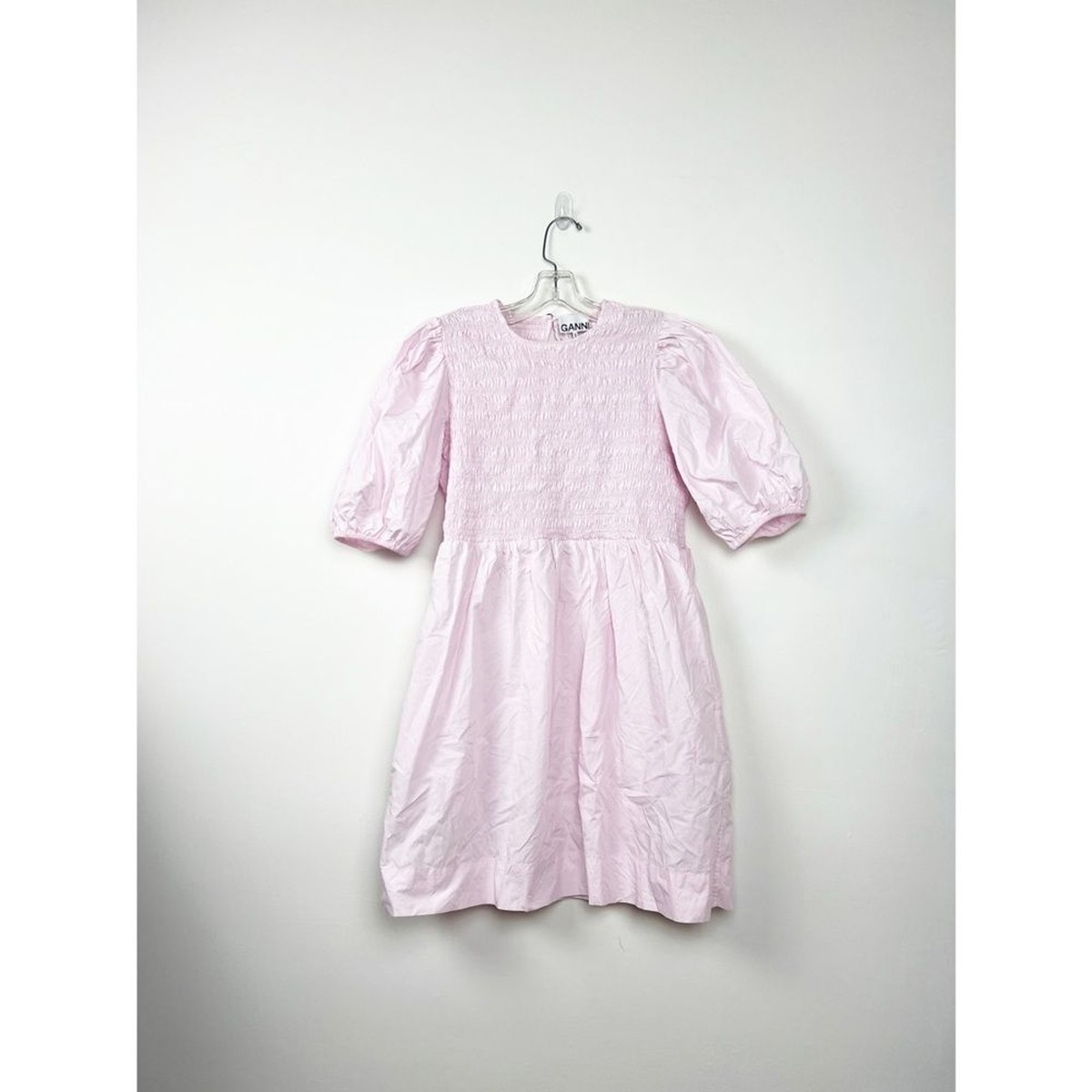 Ganni Organic Cotton-Poplin Mini Smock Dress 36 | eBay