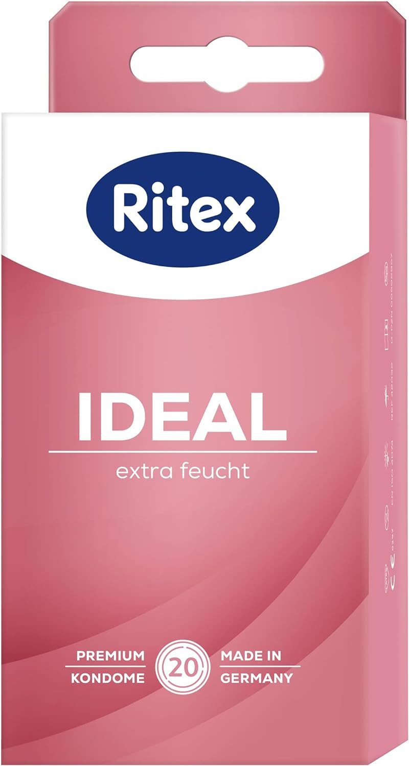 Ritex IDEAL Kondome, Extra Feucht, Extra Gleitmittel, 20 Stück, Made in Germany