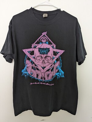 Temple of Void T-Shirt Mens Large Death Doom Metal Black Skull Snakes Logo
