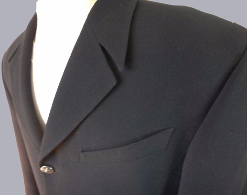 Thierry Mugler Black coat 50 FRANCE new wool fitted 38 40 V-cut runway vintage - 第 3/10 張圖片