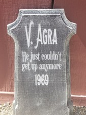 A- V. Agra Funny Halloween Tombstone Headstone Gravestone. Non-Illuminated.