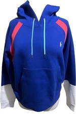 New Women's POLO Ralph Lauren Fleece Pullover Hoodie Size L Royal MSRP 168