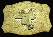 Horse Saddle Western Vintage Belt Buckle