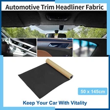 Adhesive Suede Headliner Fabric 20" L x 57" W Black for Car Interior Trim Repair