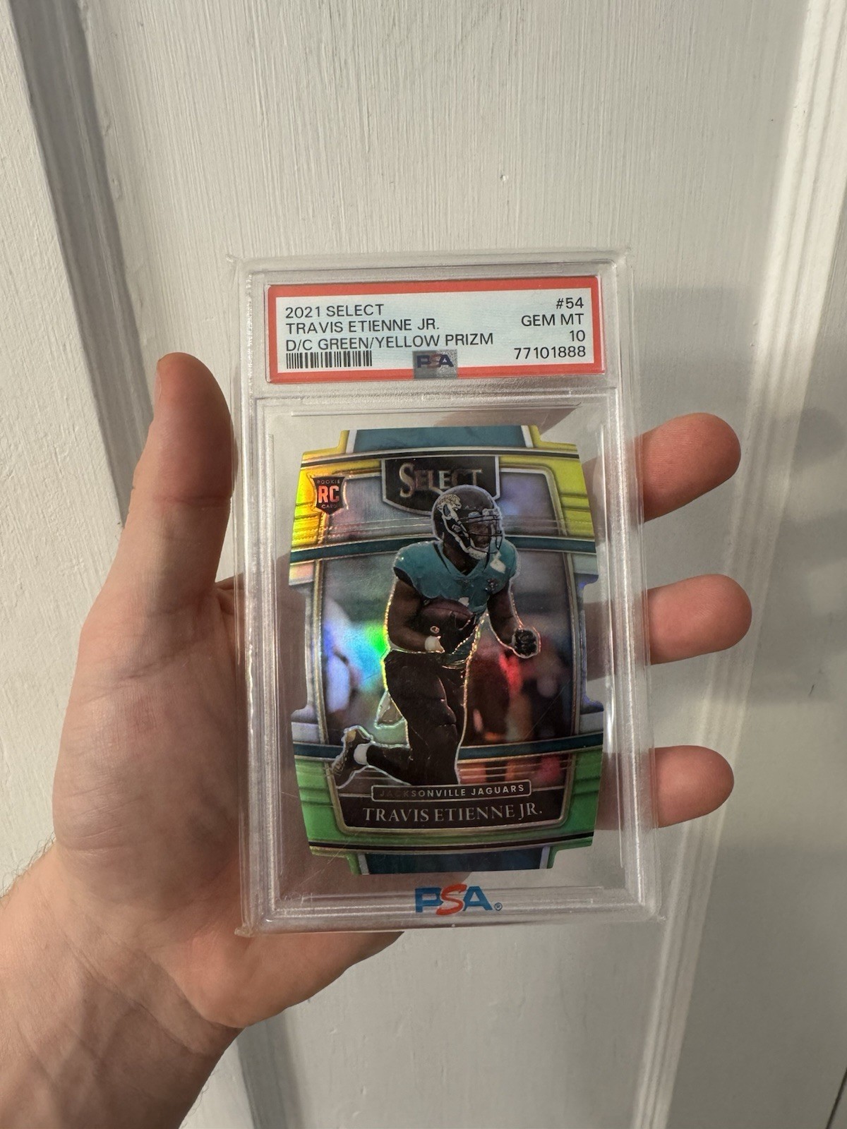 Travis Etienne Panini Select #54 Die-Cut Green Prizm