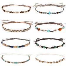 phnydreg 8Pcs Cowboy Hat Bands Ethnic Western 1 Count Pack of 8 , Multi