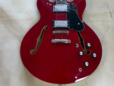 Custom Red ES335 Electric Guitar Rosewood Fingerboard Chrome Part