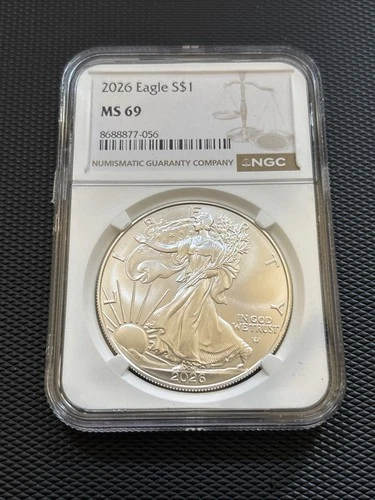 2026 Silver Eagle NGC MS69 – 1oz .999 Fine Silver – New Issue