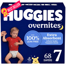 Huggies Size 7 Overnites Baby Diapers: Overnight Diapers, 7, White