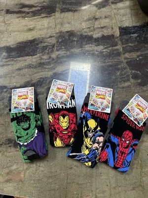 4 pairs marvel comics socks 6-11