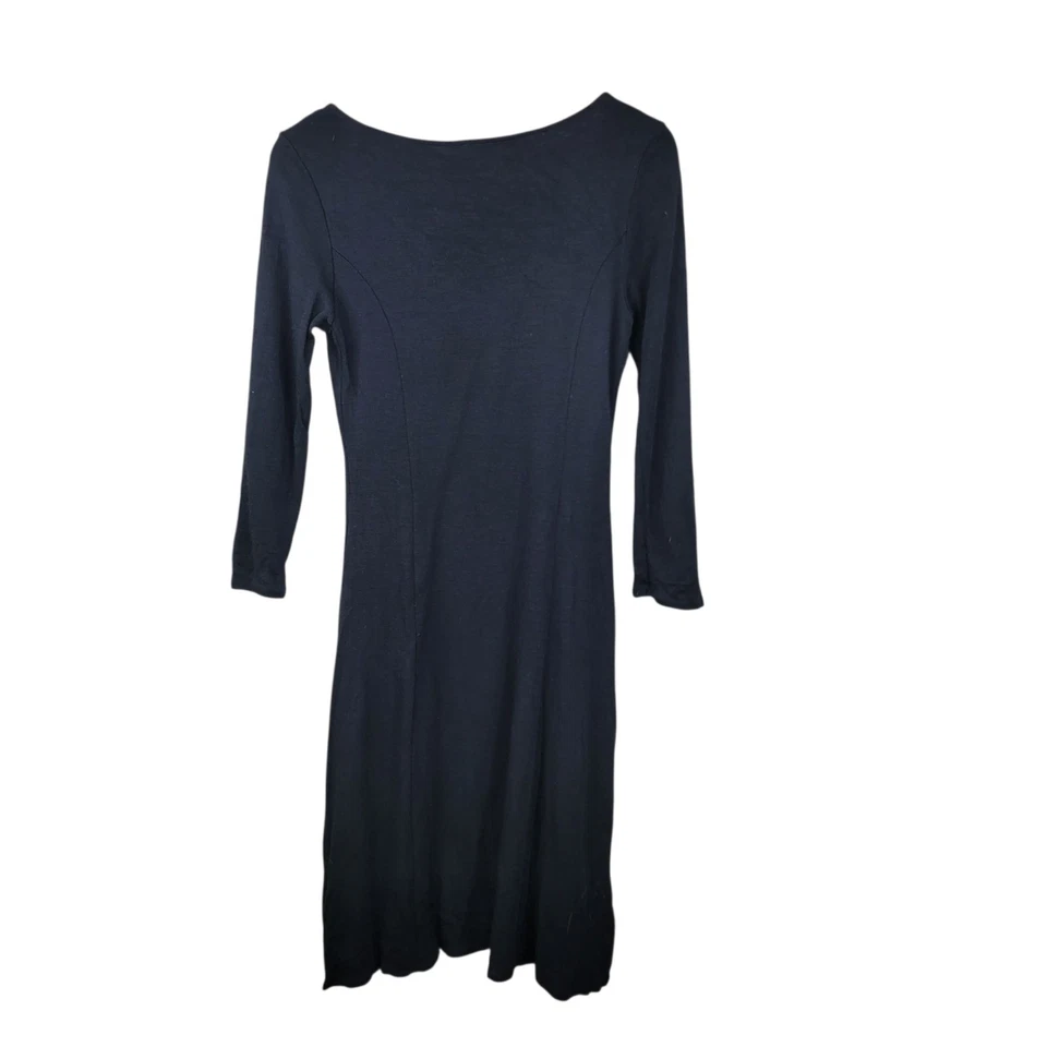 Ann Taylor Wool Blend Sweater Dress Size 6 Fit Flare Black Lightweight Knee Leng - Image 4 of 4