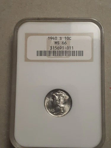 1940s Mercury Dime  NGC MS66