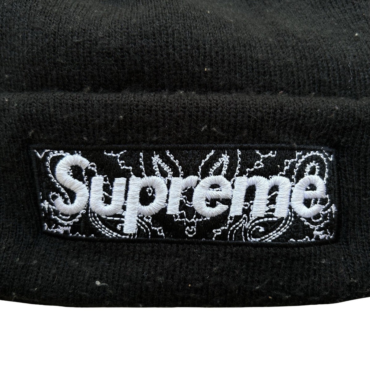 Supreme New Era Bandana Box Logo Beanie Black FW19 One Size | eBay