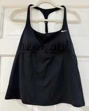 Nike Swim Tankini Top Black Athletic Swimsuit Large Racerback