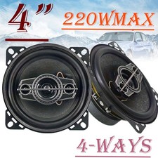 Upgrade Car Audio 4" 220W 4-Way Coaxial Speakers - Full Range Stereo Pair
