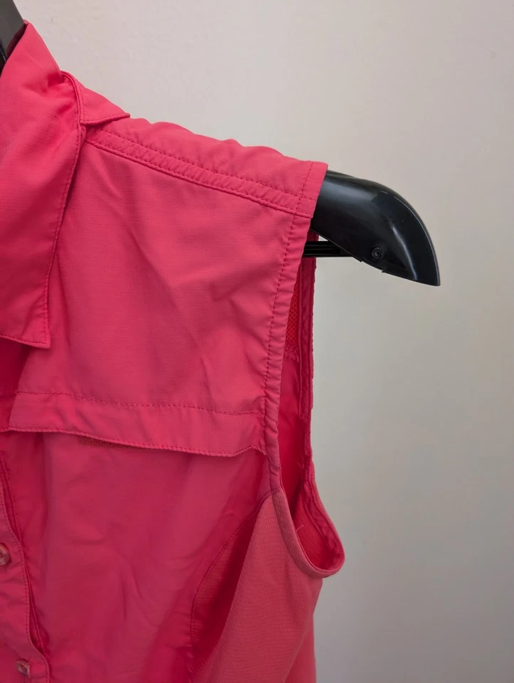 Túnica polo de pesca Reel Legends Performance rosa água livre sem mangas MED - Imagem 3 de 4