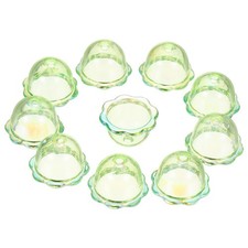50Pcs Bell Flower Beads, Acrylic Flower Caps Floral Beads, Light Green