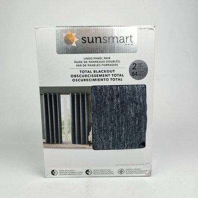 Sun Zero Broderick Theater Grade Blackout Curtains, 2-pack, Dark Blue 52  x 84 