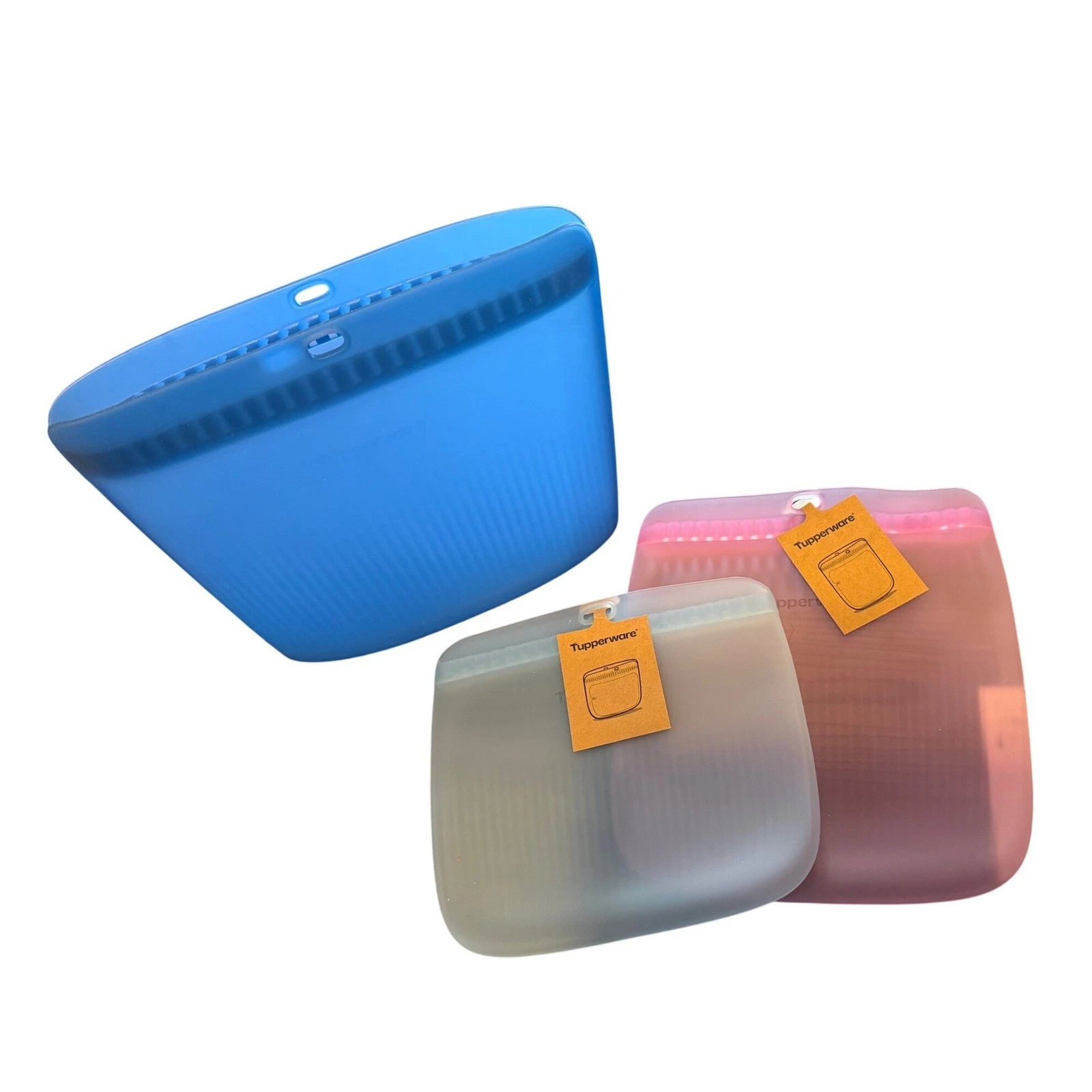Tupperware Ultimate Silicone Bags Set 3 Multicolor NEW Reusable Food Storage
Opens in a new window o