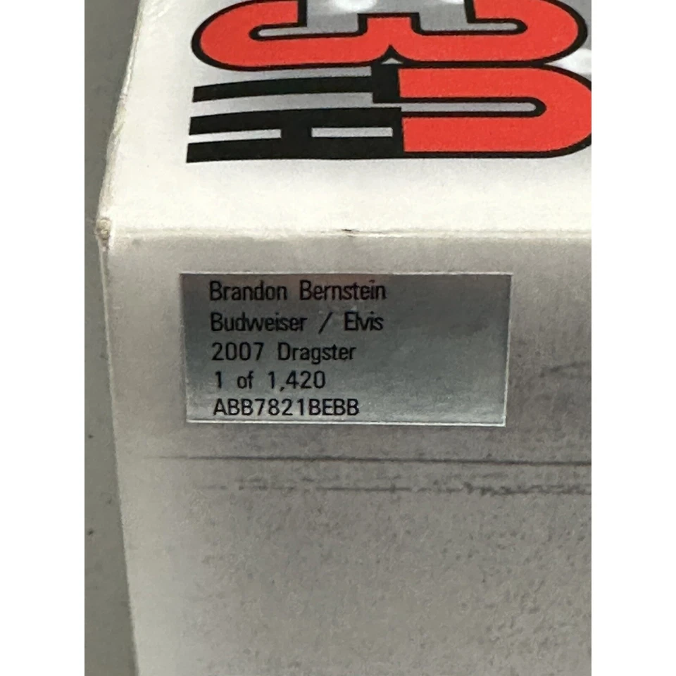 NHRA 1/24 Brandon Bernstein 2007 ELVIS 30 Budweiser Top Fuel 1/1420 драгстер - Изображение 4 из 4