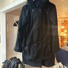 Elegant Double-Breasted Black Trench Coat