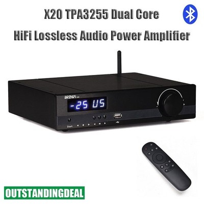 BRZHIFI X20 2.0CH TPA3255 Dual Core HiFi Lossless Audio Power Amplifier Stereo/ 
