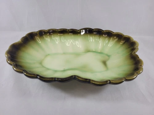 Vintage Pottery Platter Hull 31 Green Made In USA