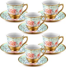 Vintage Floral Tea Cups & Saucers Set of 6 3 ...