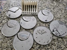 Cuisinart DLC-7 Food Processor Disc Blade Set of 7 Blades and Holder