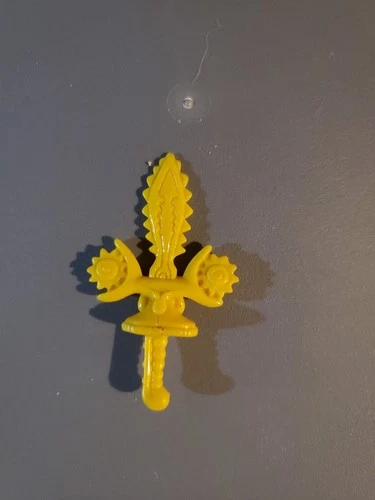 Vintage 1993 TMNT Warrior Rocksteady Yellow Weapon Chainsaw Knife Sword