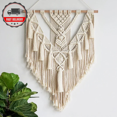Makramee Wandbehang Boho Chic gewebter Wandteppich geometrische Kunst Zuhause Schlafsaal Dekor