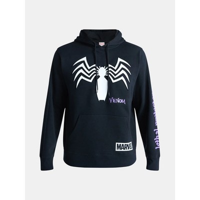 Marvel Venom Men's Large 36-38 PullOver Hoodie Black SOLID VENOM