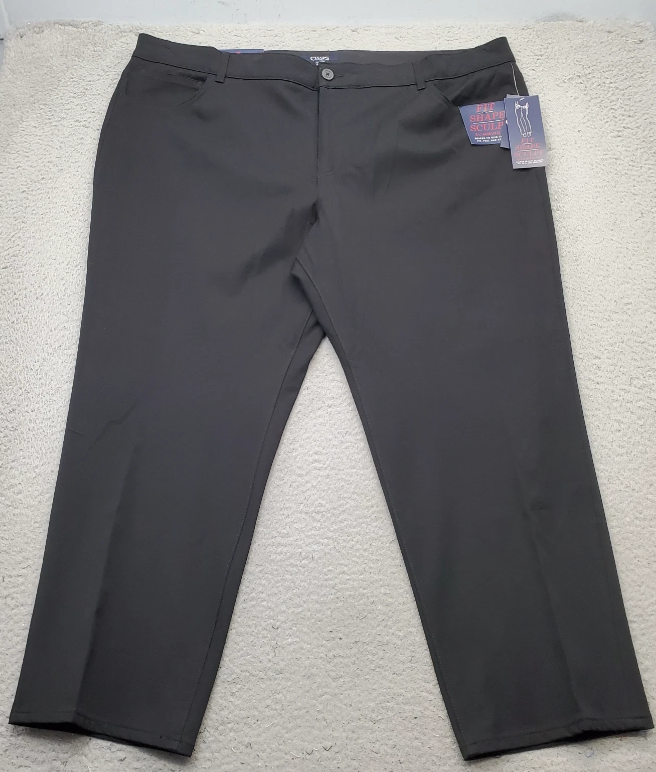 Chaps Pants Womens 26W Black Slim Fit Mid Rise Comfort Elastic Straight Leg