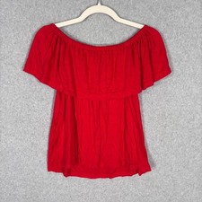Shirt Small Off The Shoulder Flowy Soft Jersey Stretch Feminine Mediterranean