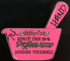 Vintage 1989 - 1991 Motley Crue Backstage Pass Working Personnel