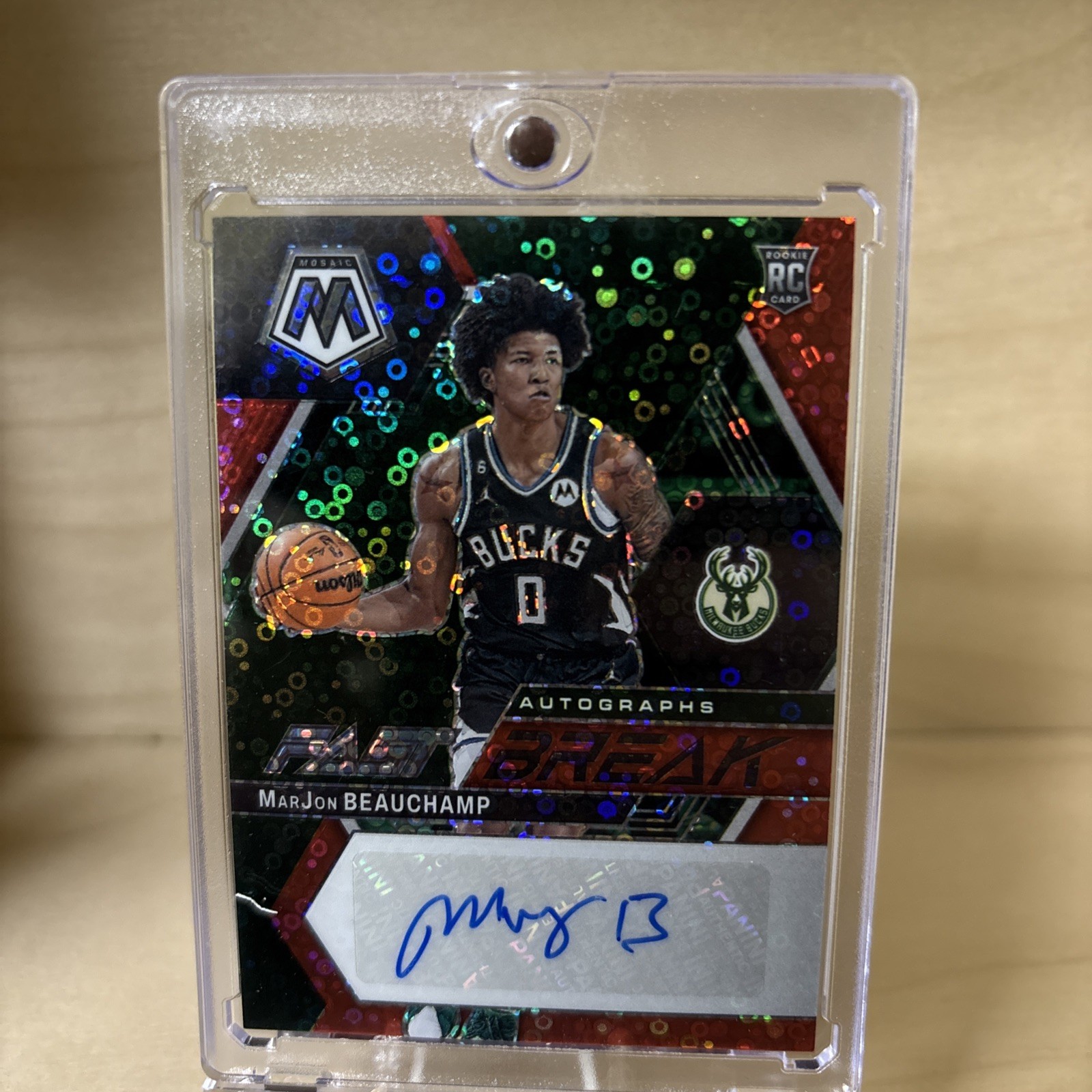 2022-23 Mosaic MarJon Beauchamp RC Red Fast Break Rookie Auto 49/49