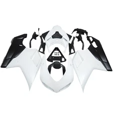 White Matte Black Fairings for 2007-2012 Ducati 848 1098 1198 Injection Bodywork