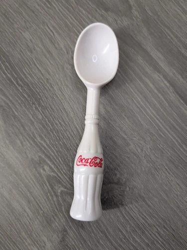Coca-Cola 1998 Vintage Ice Cream Scoop Red and White Plastic Spoon