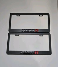 2 pcs Black License Plate Frame for 3D Nismo Logo 