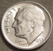NICER AS SHOWN - 1952 S ROOSEVELT DIME *** 90% SILVER *** 565