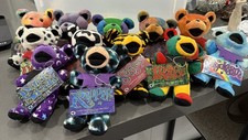 RARE Vintage 90s Grateful Dead Liquid Blue Beanie Bear Plush Lot 12 Total 